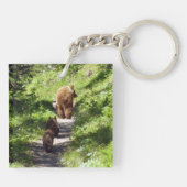 Porte-clés Famille d'ours bruns (Dos)