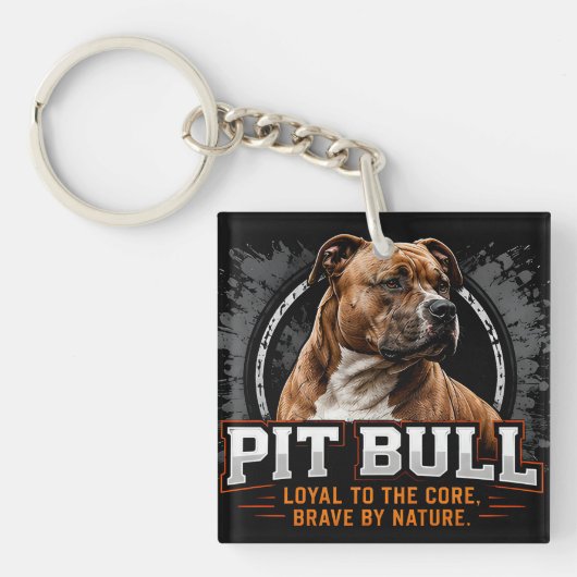 Porte-clés 🐾 Famille fière de son Pit Bull 🐾 (Devant)