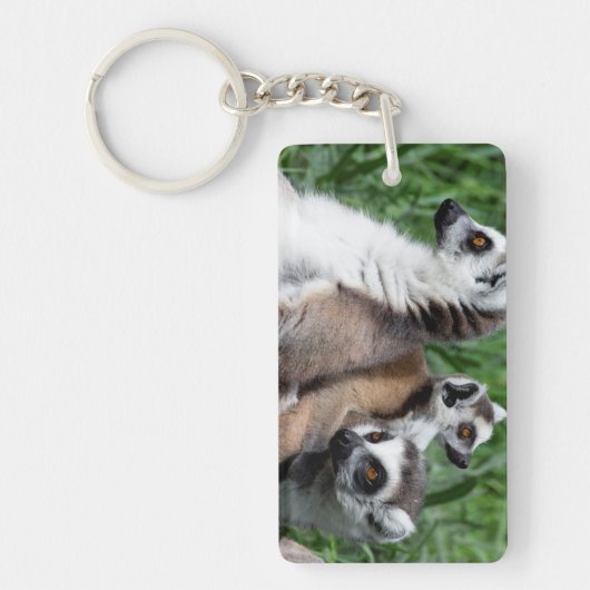 Porte-clés Famille Lemur à queue de ceinture (Devant)