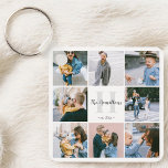 Porte-clés Famille Monogramme Calligraphie 16 Porte - clé pho<br><div class="desc">Porte - clé dispose de 16 photos personnalisées.</div>