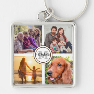 Porte-clés Famille Monogramme photo collage