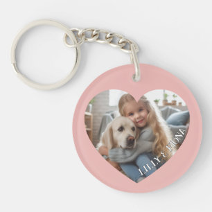 Porte-clés Famille personnalisée Coeur personnalisé Photo Ajo