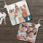 Porte-clés Famille personnalisée double face deux photo<br><div class="desc">Créez une conservation personnalisée avec ce porte - clé photo recto-verso, conçu pour afficher deux photos différentes, une de chaque côté. Il est parfait pour capturer des souvenirs de famille spéciaux ou commémorer une réunion de famille. Que vous souhaitiez présenter des photos de famille étendues ou des moments d'un grand...</div>