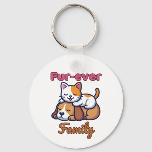 Porte-clés Famille pour toujours Illustration réchauffant le