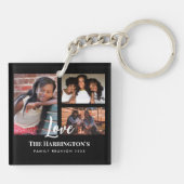 Porte-clés Famille Réunion 3 Section Photo Collage Black Fram (Dos)