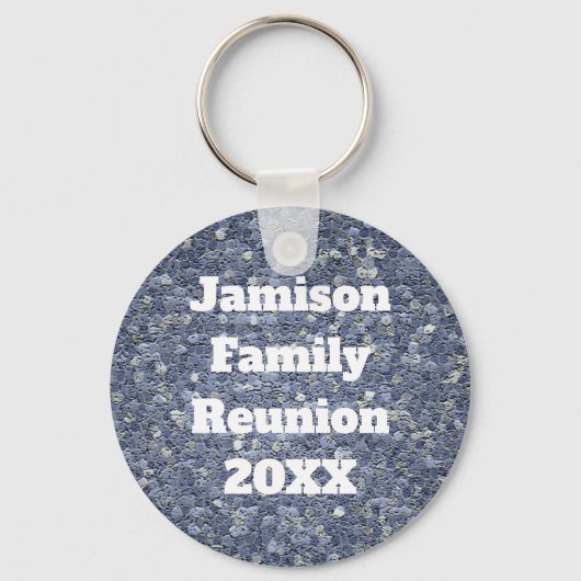 Porte-clés Famille Réunion Blue Grey Mosaïque Keepsaké (Recto)