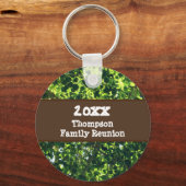 Porte-clés Famille Réunion Feuilles verts grand arbre de cons (Recto)