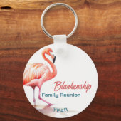 Porte-clés Famille Réunion Pastel Flamant rose annuel Tropica (Recto)