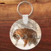 Porte-clés Famille Tiger en hiver (Recto)