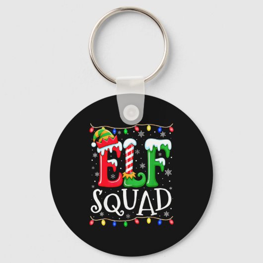 Porte-clés Family Christmas Matching Pajamas Elf Xmas Squad (Recto)