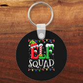 Porte-clés Family Christmas Matching Pajamas Elf Xmas Squad (Recto)