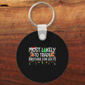 Porte-clés Family Christmas Xmas Most Likely To Trade Brother (Recto)