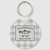 Porte-clés Family Lake House Oars Fish White Plat Round (Recto)