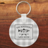Porte-clés Family Lake House Oars Fish White Plat Round (Recto)