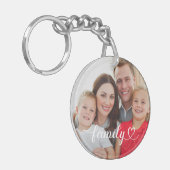 Porte-clés Family Love White Script Photo personnalisée (Devant gauche)