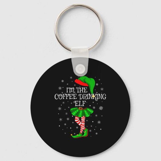 Porte-clés Family Matching Women Girls Coffee Drinking Elf Ch (Recto)