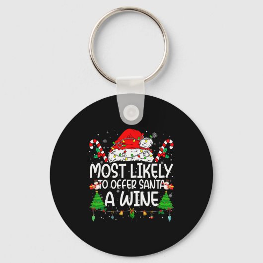 Porte-clés Family Matching Xmas Most Likely To Offer Santa A (Recto)