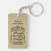 Porte-clés Family Prays Together Stays Bible Saying (Dos)