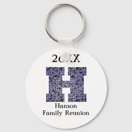 Porte-clés Family Reunion Keepsake Letter H Mosaic Monogram (Recto)