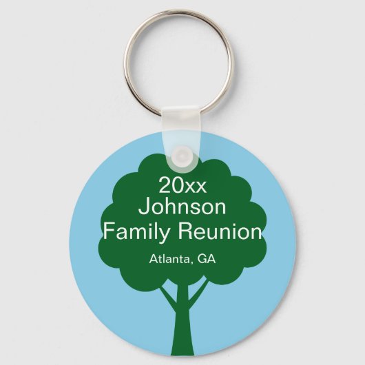 Porte-clés Family Reunion Souvenir with Name, Tree & Year (Recto)