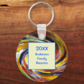 Porte-clés Family Reunion Vivid Tie Dye Swirl Événement Abstr (Recto)