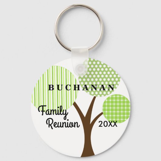 Porte-clés Family Reunion Whimsical Tree Dated Souvenir Gift (Recto)