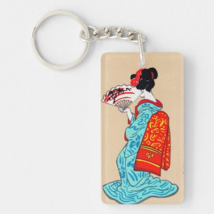 Porte-clés Fan classique japonaise fraîche de kimono de dame