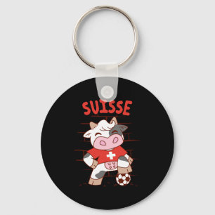 Porte-clés Fan de football suisse vache drapeau suisse T S