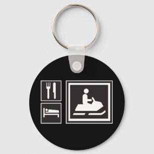 Porte-clés Fanatique de Snowmobile - mangez, dormez, allez