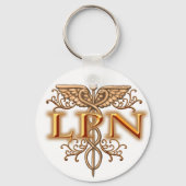 Porte-clés Fancy Cuivre Caduceus LPN Infirmière (Recto)
