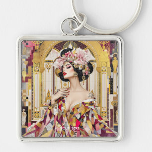 Porte-clés Fantaisie Dame Mignonne Art Déco