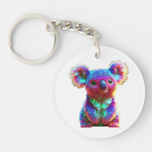 Porte-clés Fantaisie de koala arc-en-ciel Art