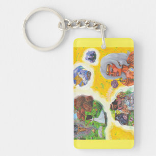 Porte-clés Fantaisie de la déesse de l'aquarelle Rêves d'amou