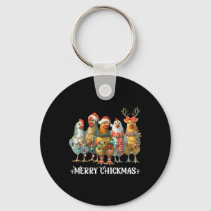 Porte-clés Fantaisie poulets de Noël Lumières ferme animal No