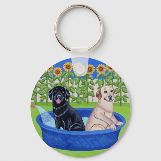 Porte-clés Fantastique Pool Party Labradors (Recto)