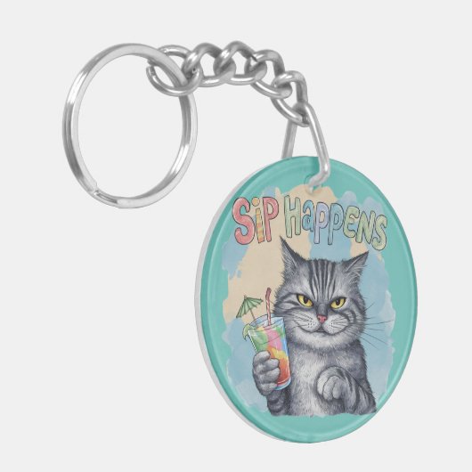 Porte-clés Fantastique Sip de chat arrive (Devant gauche)