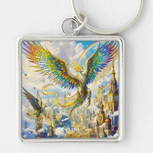 Porte-clés Fantastique ville de griffon Steampunk mignon