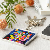 Porte-clés Fantasy Cute Abstract Faces Shapes (Côté)