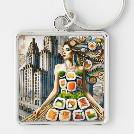 Porte-clés Fantasy Cute Abstract Sushi Dress (Devant)