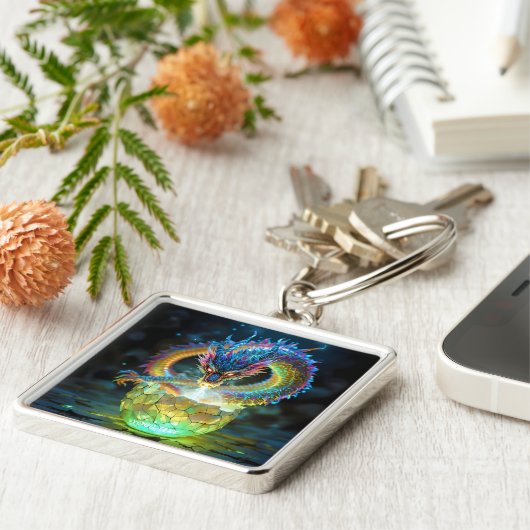 Porte-clés Fantasy Cute Green Dragon Egg (Côté)