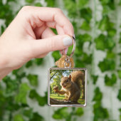 Porte-clés Fantasy Cute Happy Squirrel Forest (main)