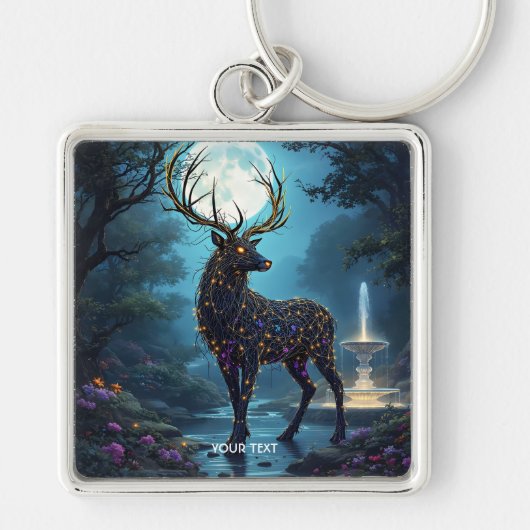 Porte-clés Fantasy Cute Moon Deer Night (Devant)