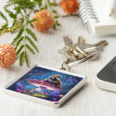 Porte-clés Fantasy Cute Racoon Mushroom Crown (Côté)