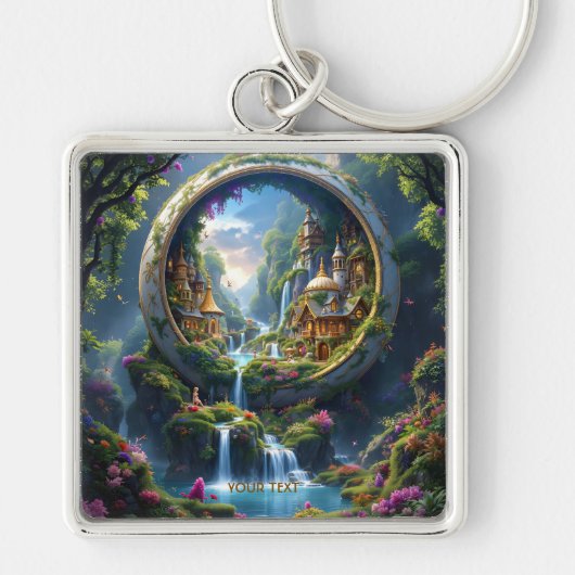 Porte-clés Fantasy Cute Village Tiny City . Perfect As A Bir (Devant)