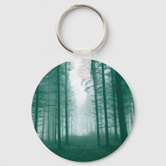 Porte-clés Fantasy forest with fog in Green (Recto)
