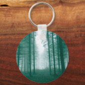 Porte-clés Fantasy forest with fog in Green (Recto)