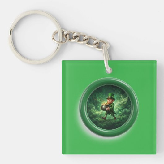 Porte-clés Fantasy Image Leprechaun Carrying Pot Of Gold (Devant)