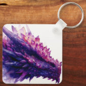 Porte-clés Fantasy Mystical Amethyst Crystal Dragon Beast (Verso)