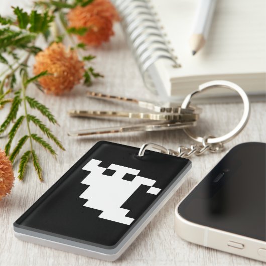 Porte-clés Fantôme à 8 bits pour pixels (Devant droit)
