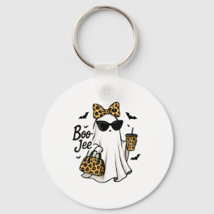Porte-clés Fantôme Boo Jee avec nœud coquet café Halloween W